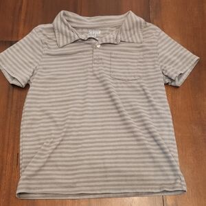 Gray Striped Polo